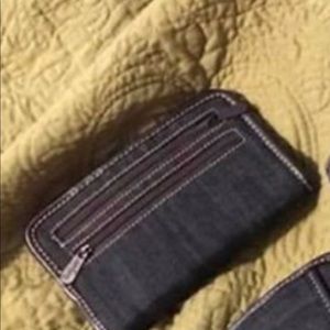 Thirty one wallet denim brown trim